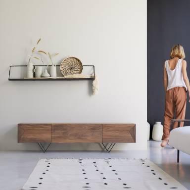 Meuble TV Metric en noyer massif