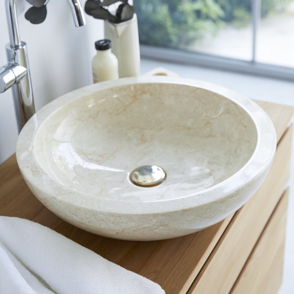 Calypso - Waschbecken aus Marmor cream Calypso - Waschbecken aus Marmor cream