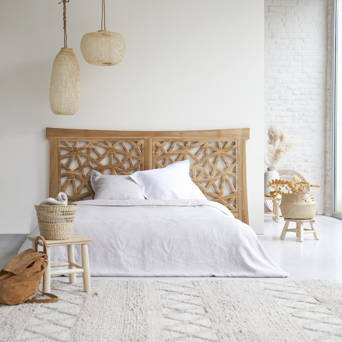 Gentong - Testata letto in teak massello 210 cm Gentong - Testata letto in teak massello 210 cm
