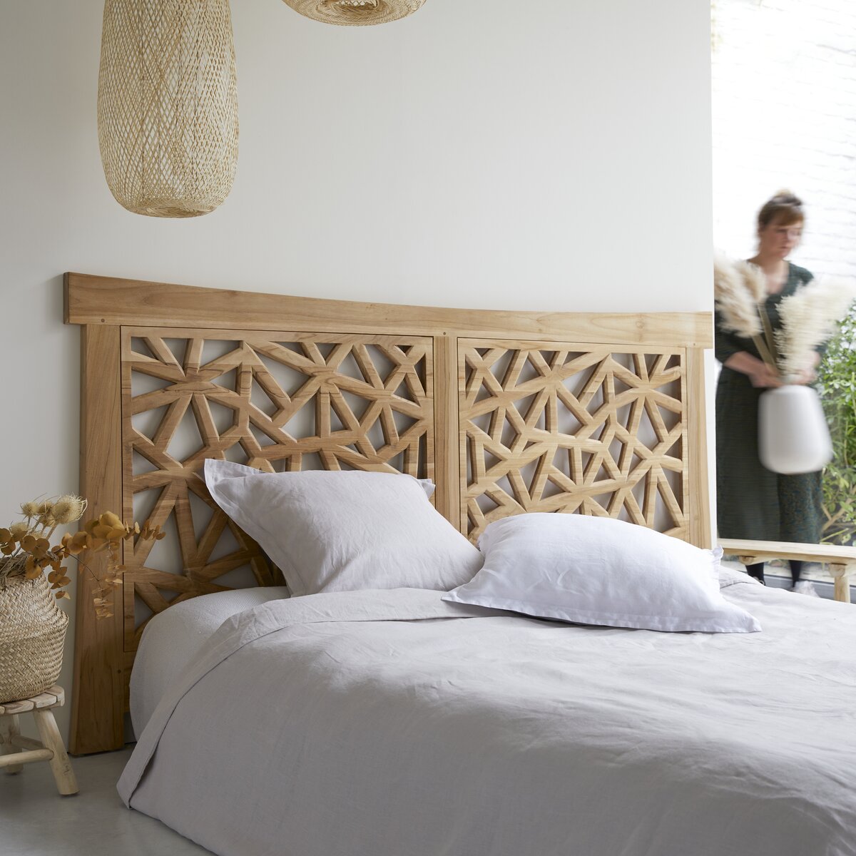 Gentong - Testata letto in teak massello 210 cm Gentong - Testata letto in teak massello 210 cm