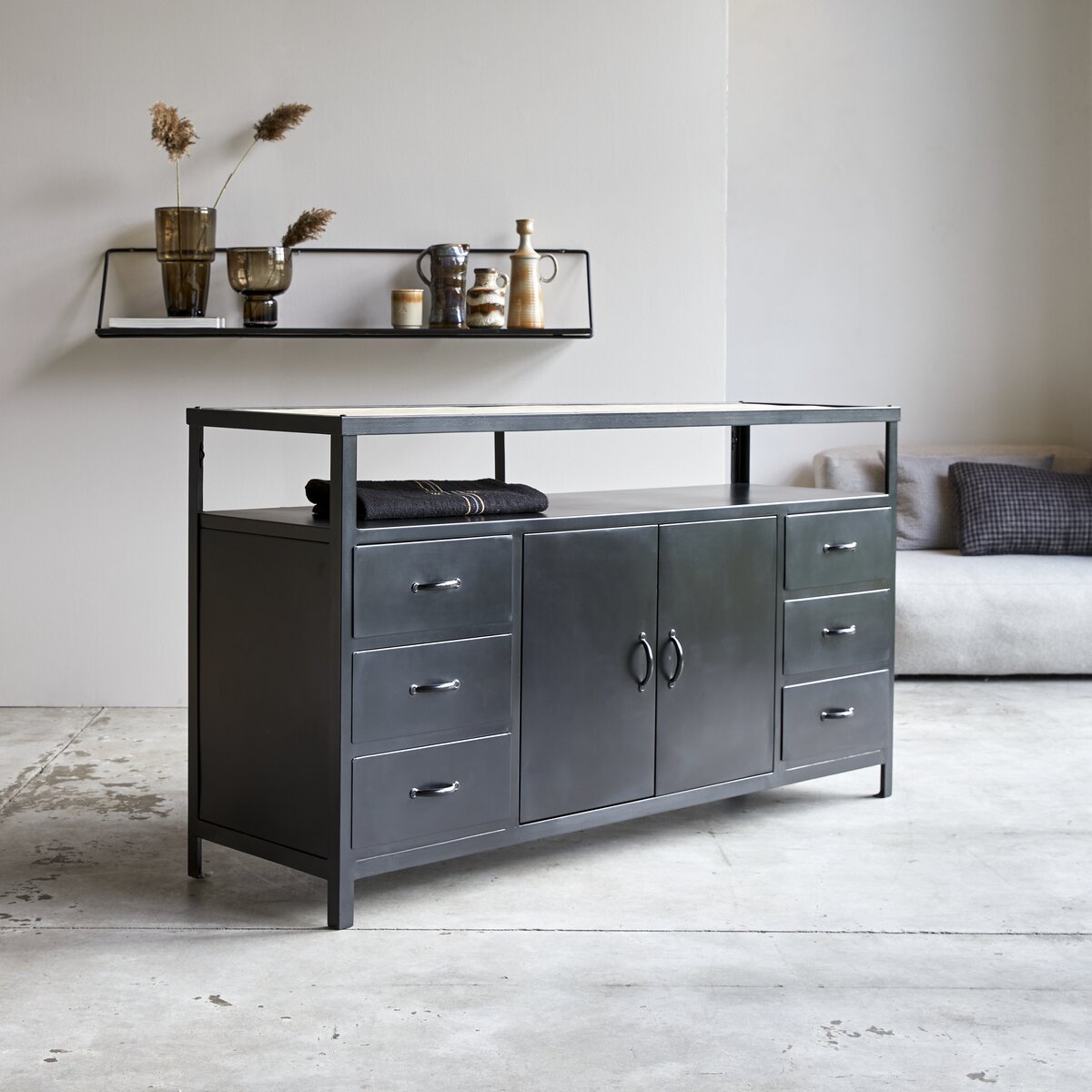 Industriel - Buffet en métal 160 cm Industriel - Buffet en métal 160 cm