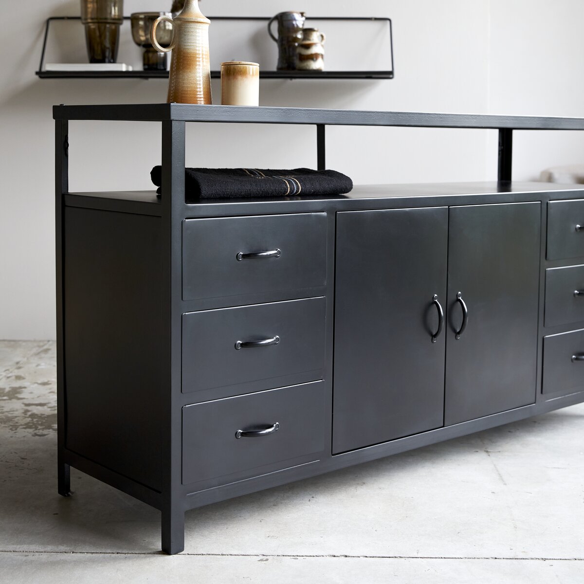 Industriel - Buffet en métal 160 cm Industriel - Buffet en métal 160 cm
