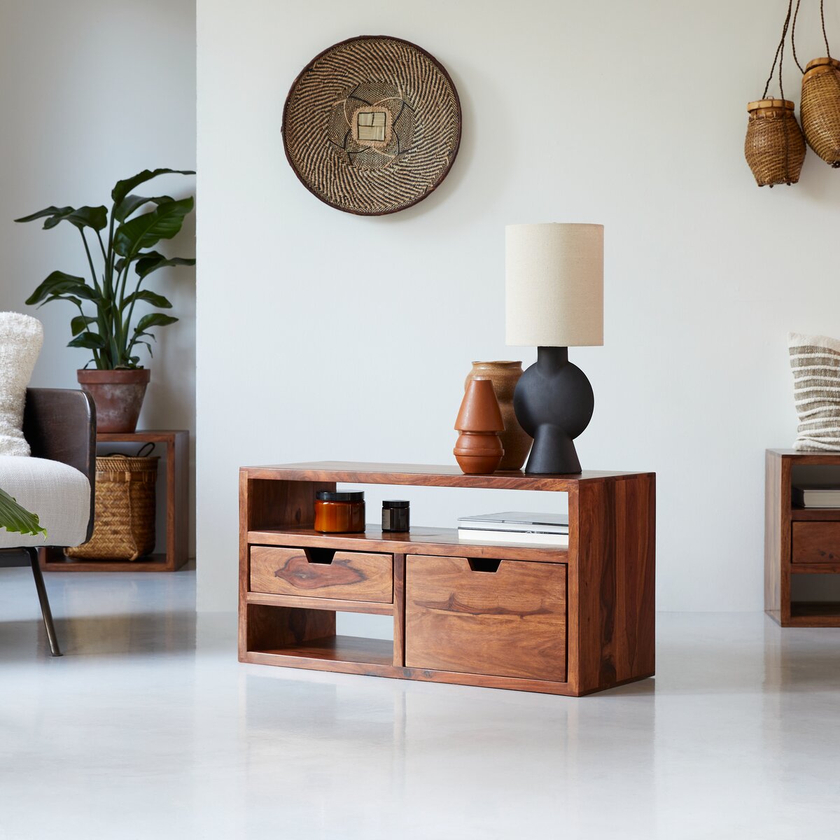 Kwarto - Mueble de TV en palisandro macizo 85 cm Kwarto - Mueble de TV en palisandro macizo 85 cm
