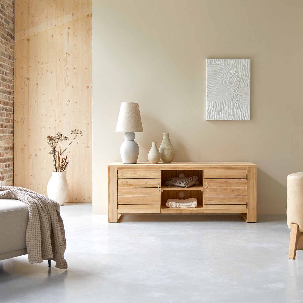 Minimalys - TV Schrank aus massivem Teakholz 155 cm Minimalys - TV Schrank aus massivem Teakholz 155 cm