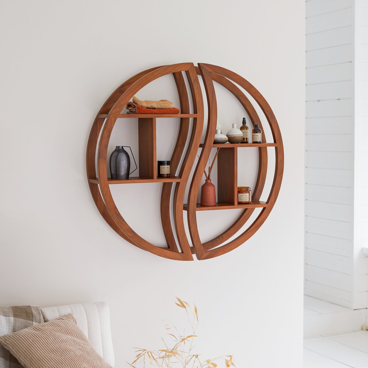 Ying Yang - Estantería en teca maciza de pared Ying Yang - Estantería en teca maciza de pared