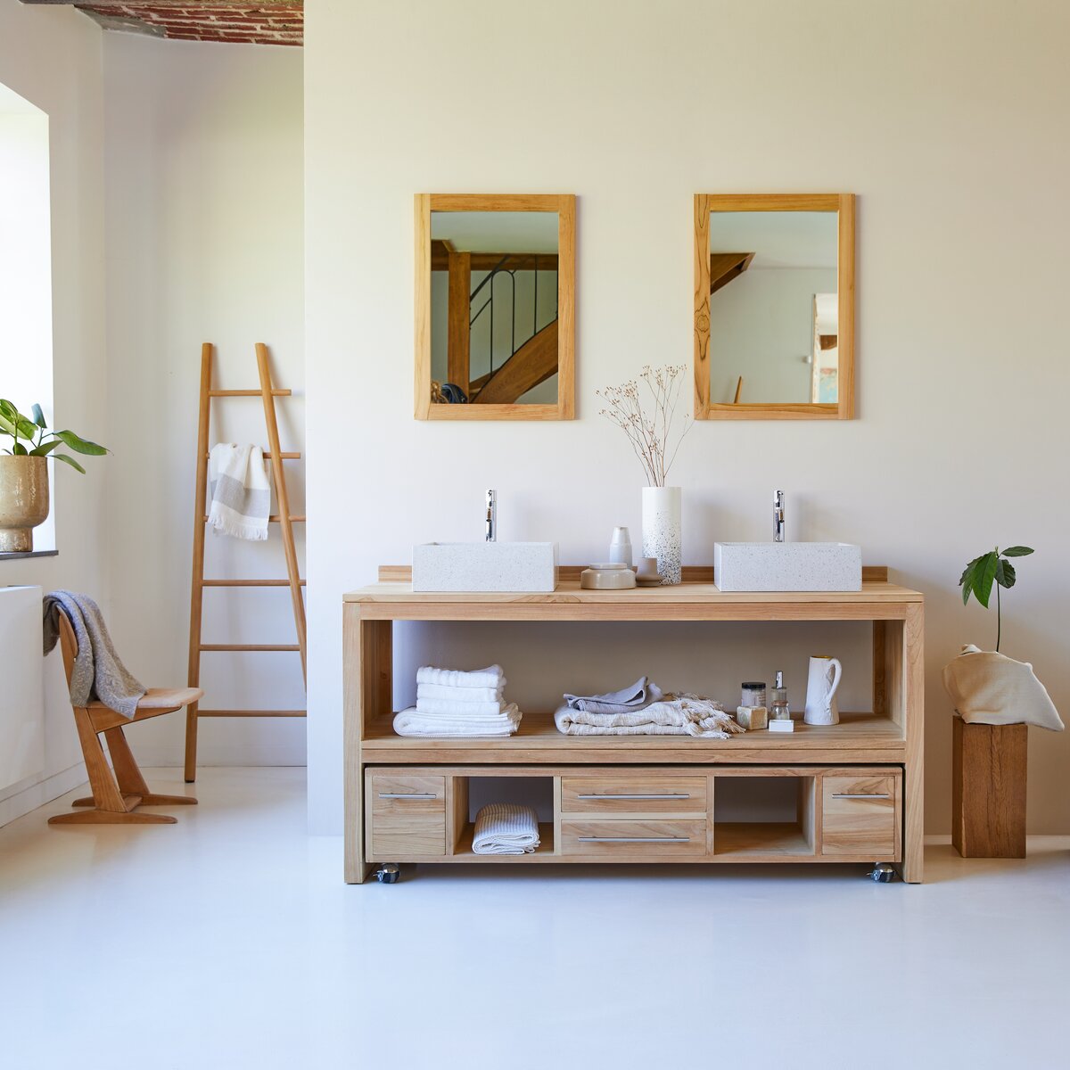 Layang - Mobile da bagno in teak massello 160 cm