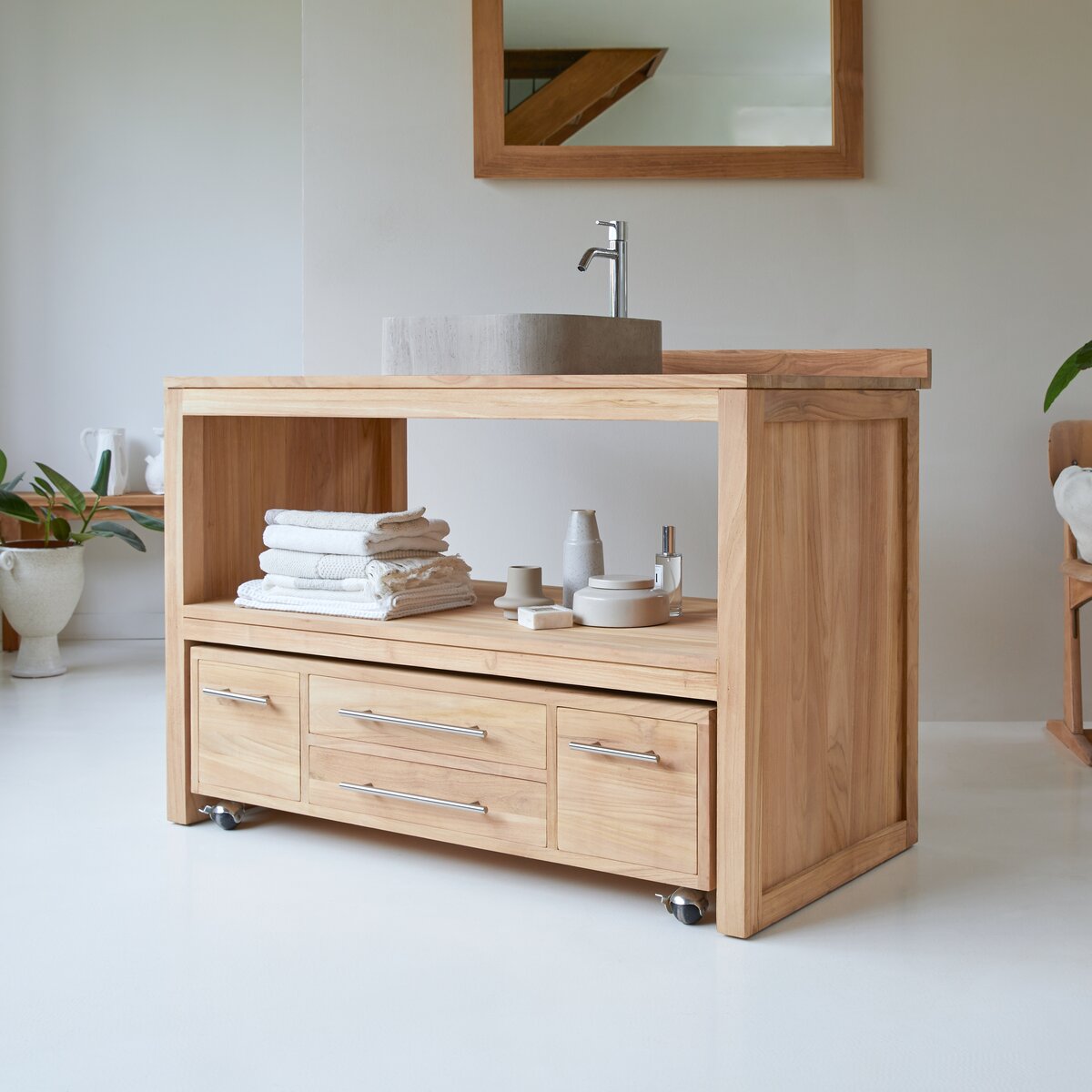 Layang - Mueble bajo lavabo en teca maciza 120 cm Layang - Mueble bajo lavabo en teca maciza 120 cm