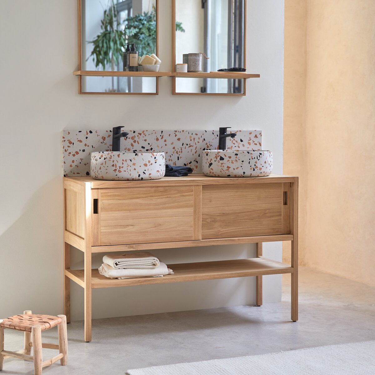 Porta salviette in teak 60 cm - Accessorio bagno - Tikamoon