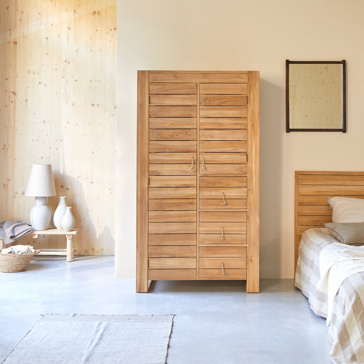 Minimalys - Armoire penderie en teck massif Minimalys - Armoire penderie en teck massif