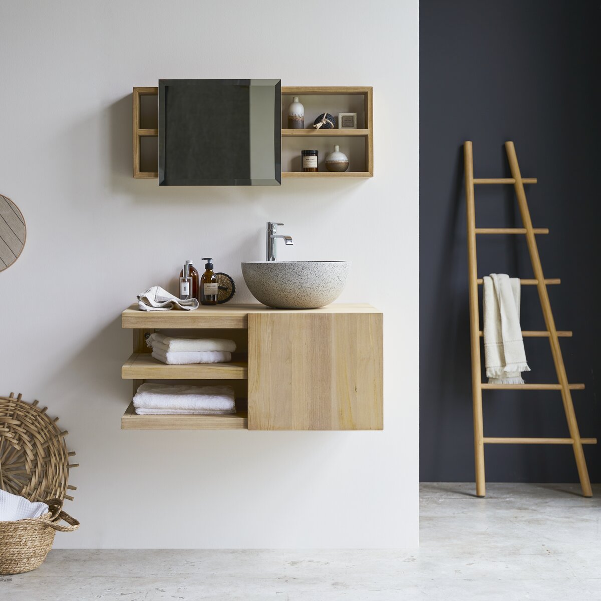 Typo - Mueble bajo lavabo en teca maciza 90 cm Typo - Mueble bajo lavabo en teca maciza 90 cm