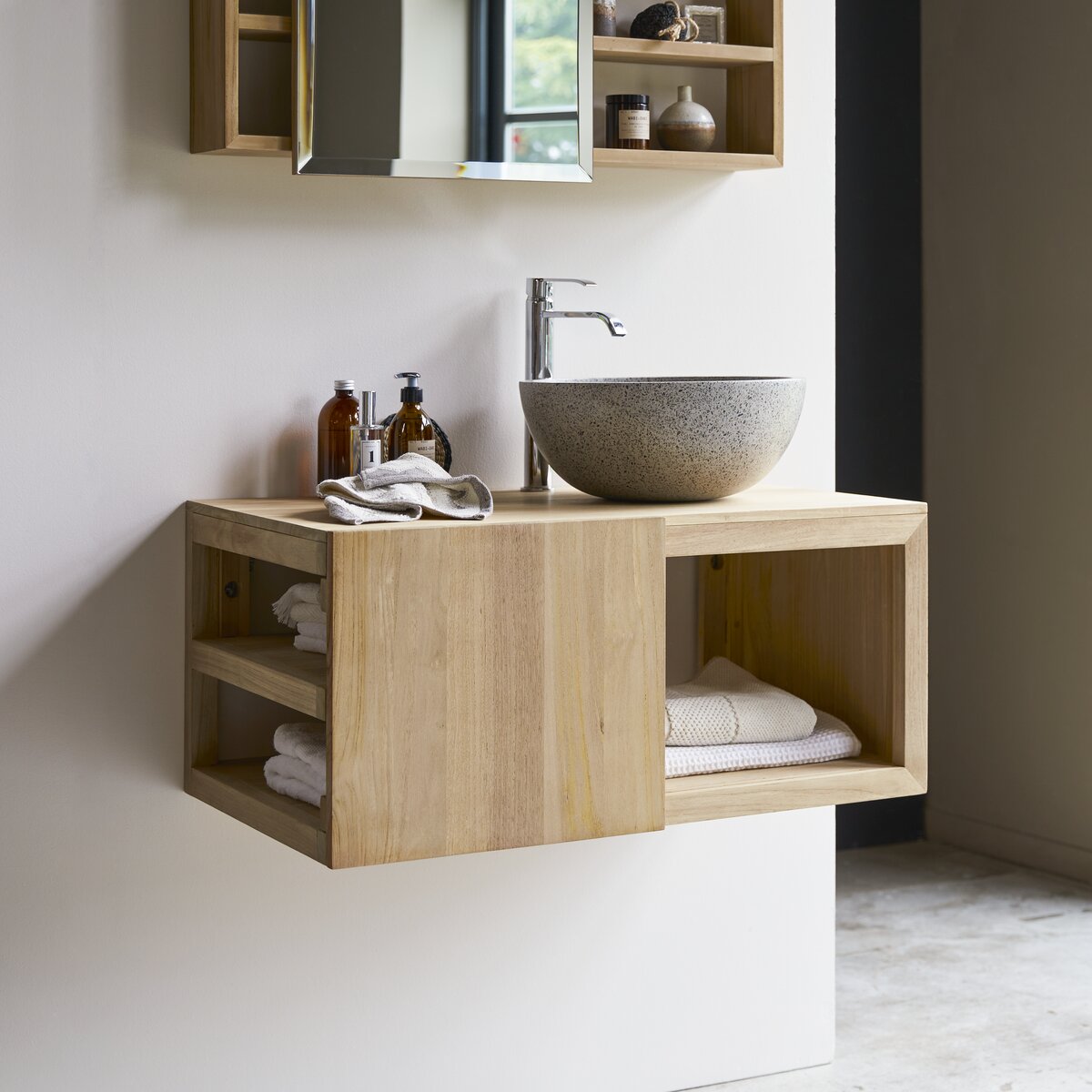 Mueble de lavabo de metal de 90 cm - Mobiliario de baño - Tikamoon