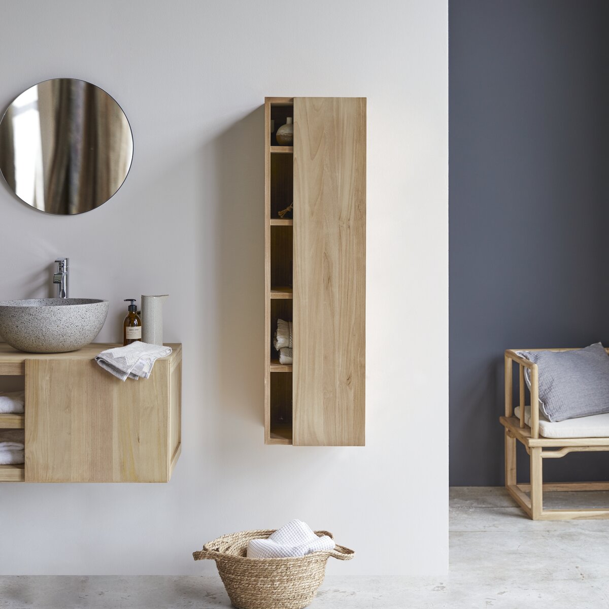 COUTURE  Colonna bagno Mobile bagno da terra in legno con ante By LUSSO