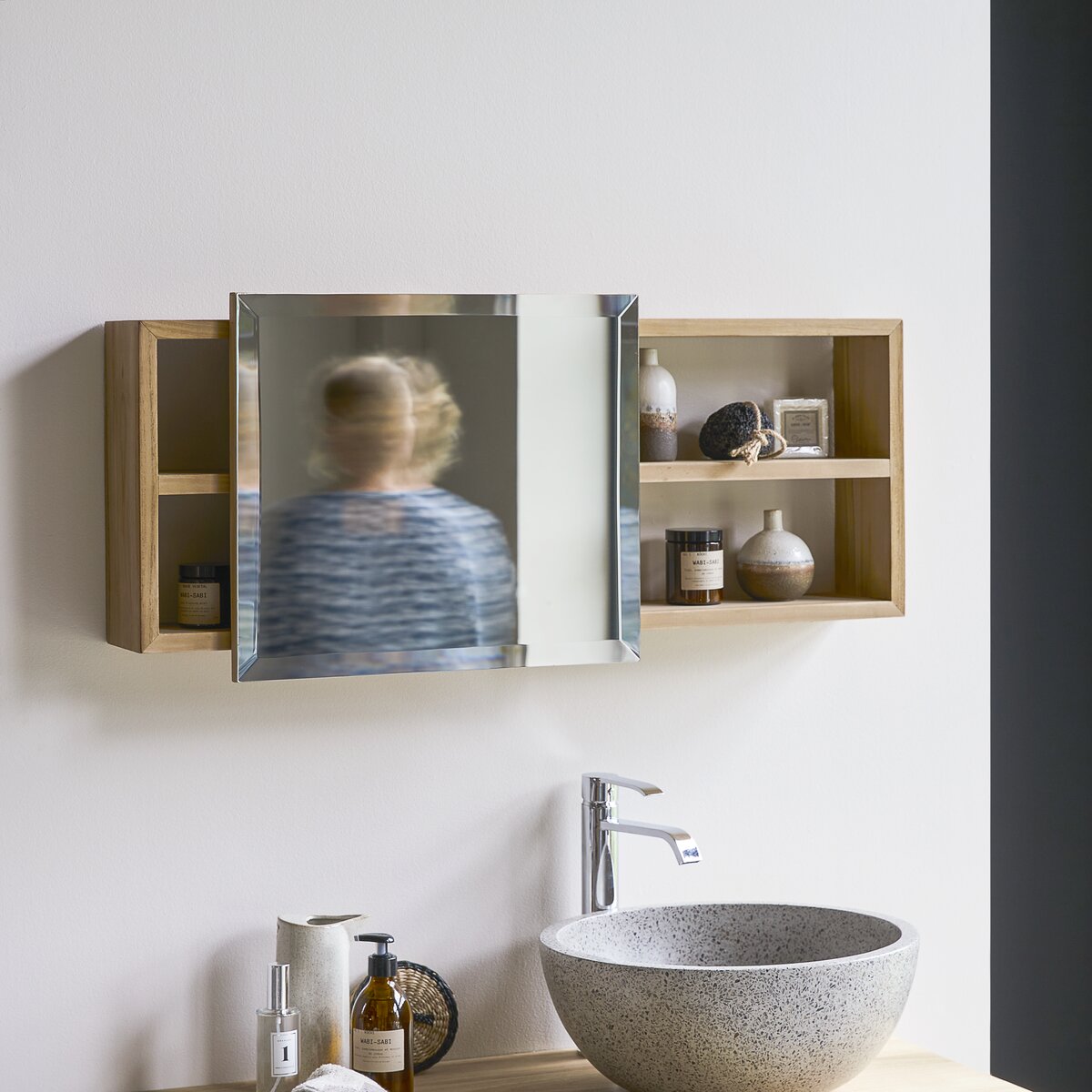 Typo - Armoire de toilette en teck massif Typo - Armoire de toilette en teck massif