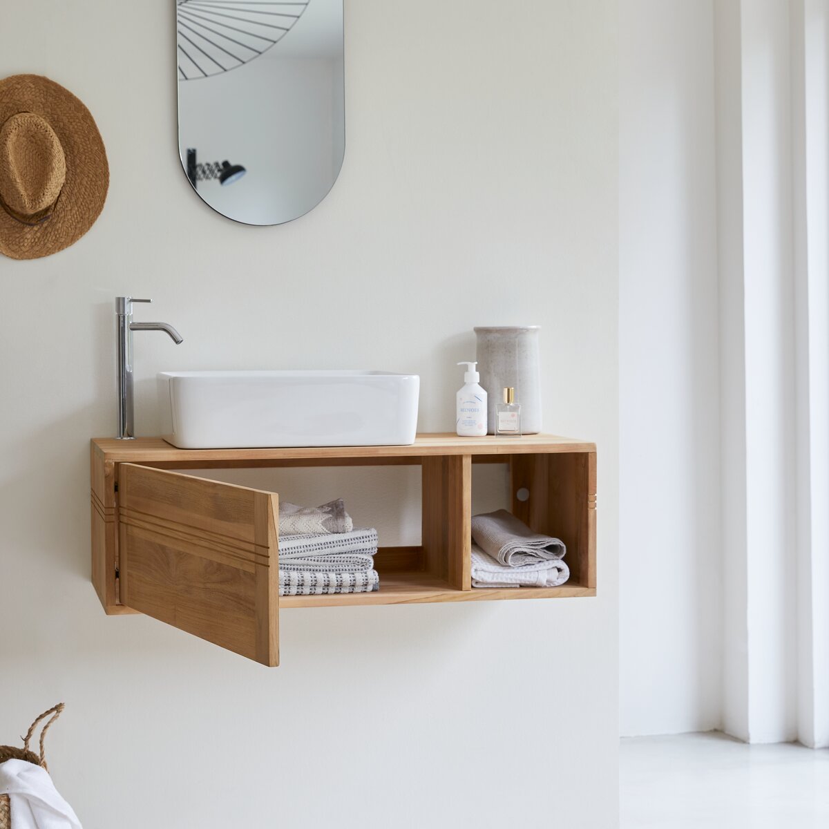 Basic - Solid teak vanity unit 95 cm Basic - Solid teak vanity unit 95 cm