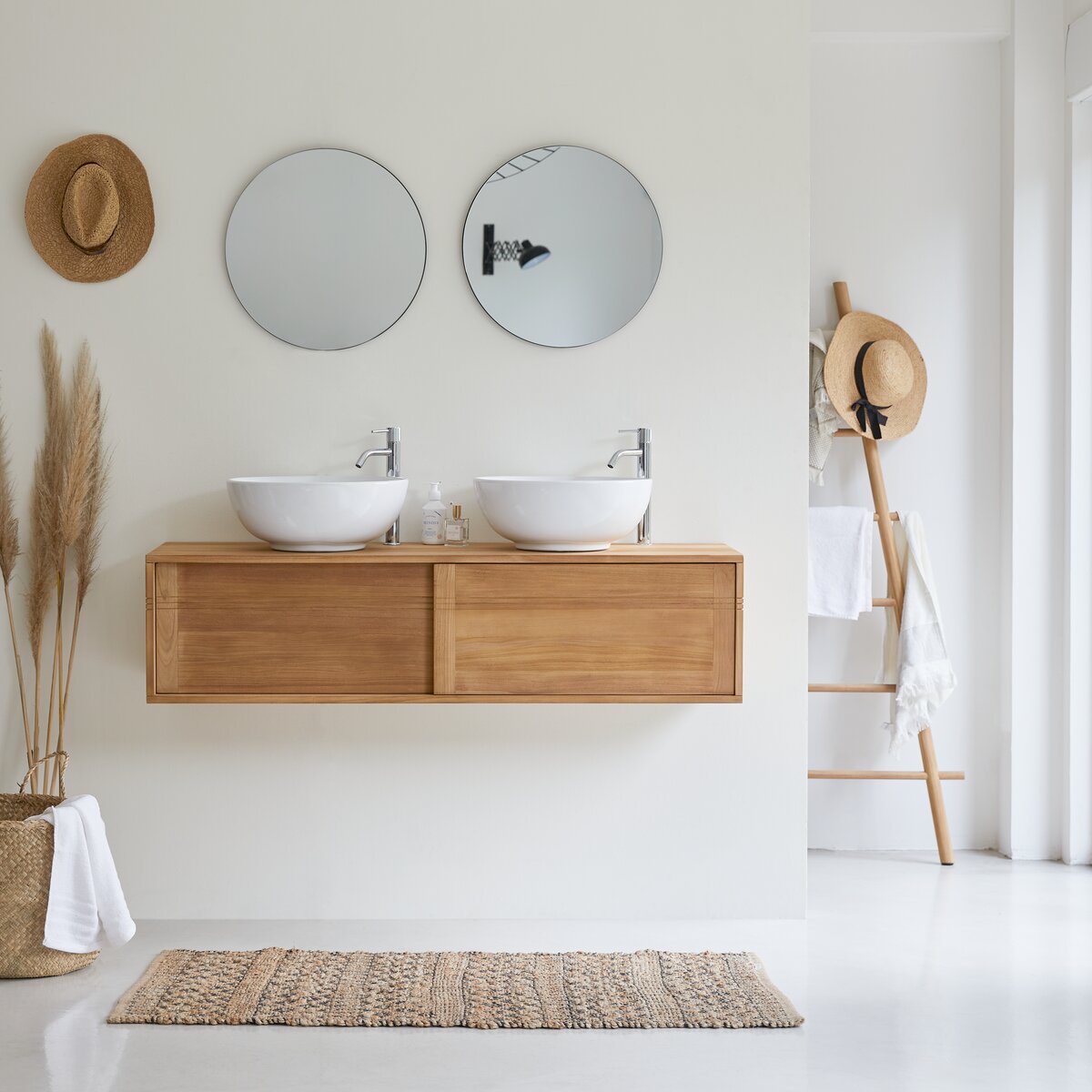 Basic - Mueble bajo lavabo en teca maciza 140 cm Basic - Mueble bajo lavabo en teca maciza 140 cm