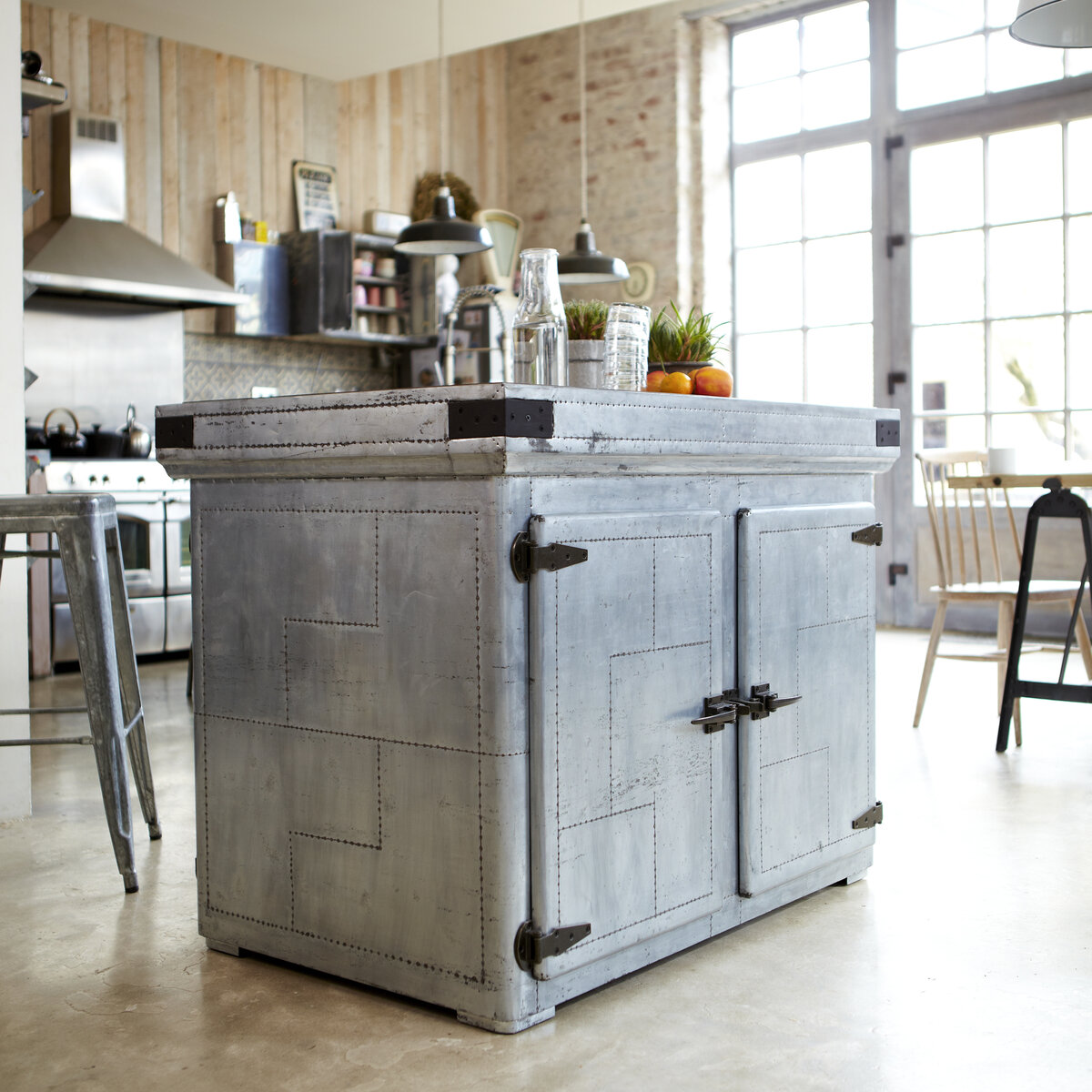Toby - Ilot central en zinc 115 cm Toby - Ilot central en zinc 115 cm