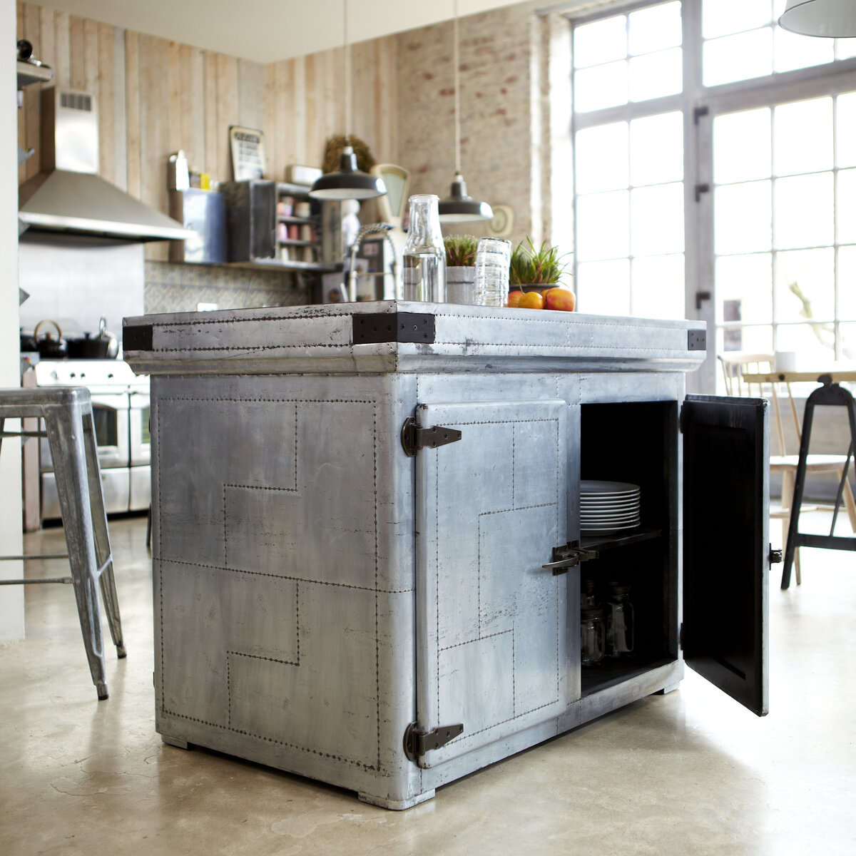 Toby - Ilot central en zinc 115 cm Toby - Ilot central en zinc 115 cm