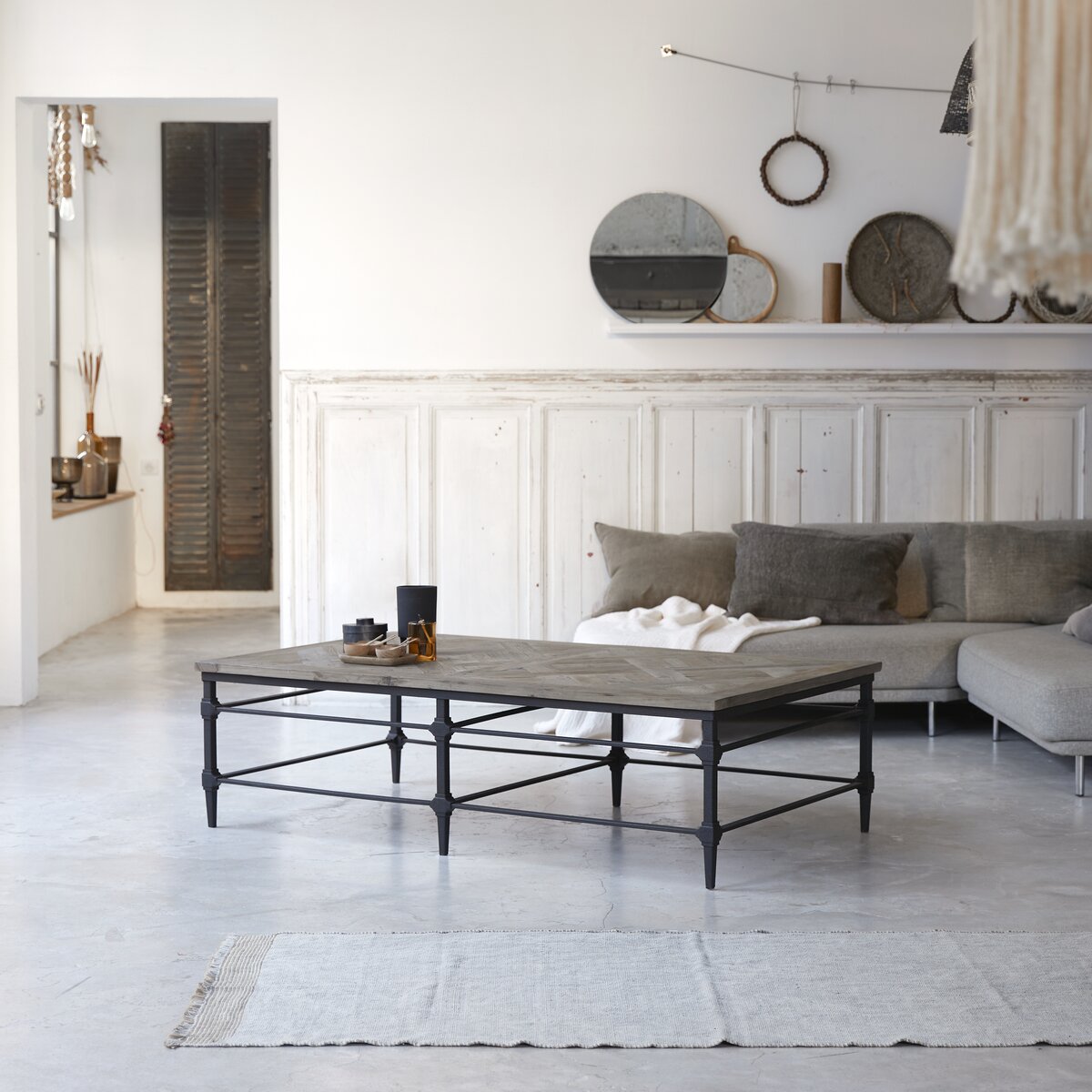 Gatsby - Couchtisch aus massivem Ulmenholz und Metall Gatsby - Couchtisch aus massivem Ulmenholz und Metall