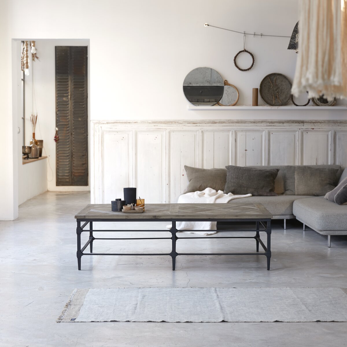 Gatsby - Couchtisch aus massivem Ulmenholz und Metall Gatsby - Couchtisch aus massivem Ulmenholz und Metall
