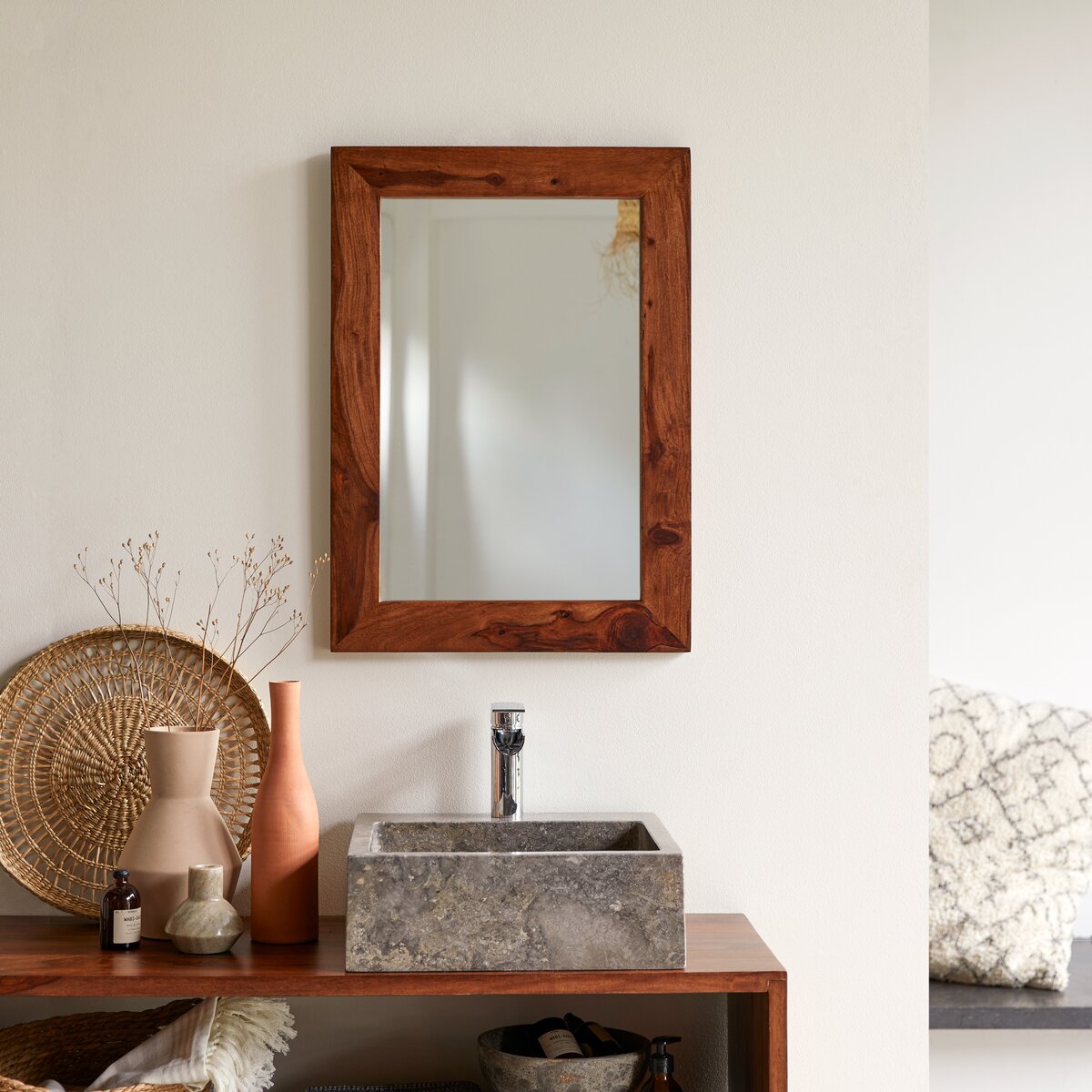 Kwarto - Spiegel aus massivem Palisanderholz 70x50 cm