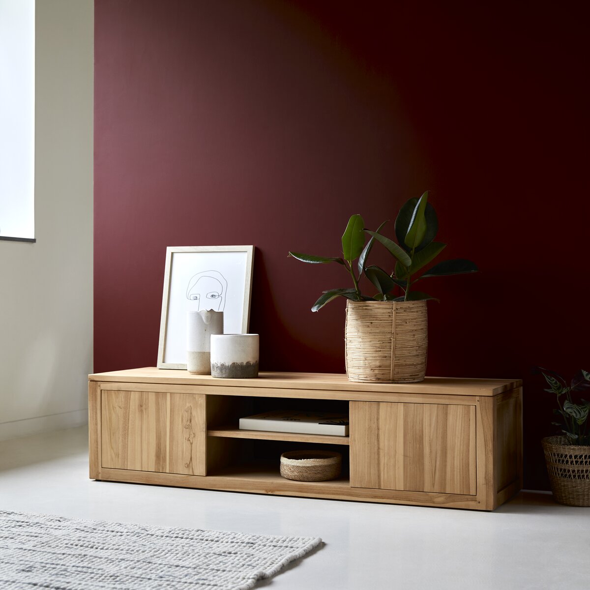 Teak TV stand Basil TV stand sale Tikamoon