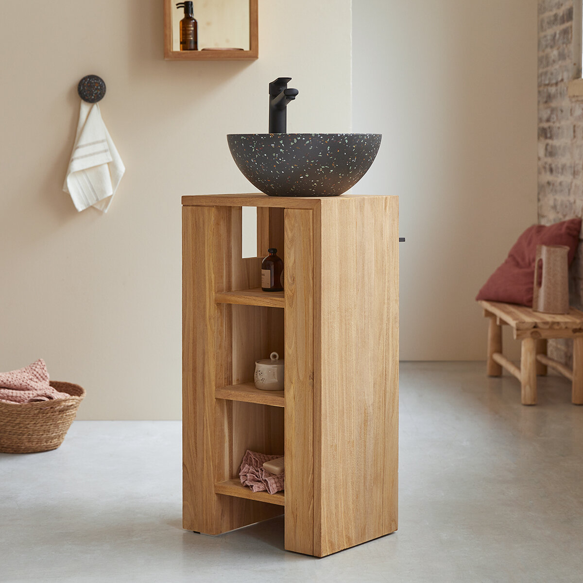 Mueble de lavabo de roble de 60 cm - Muebles de baño - Tikamoon
