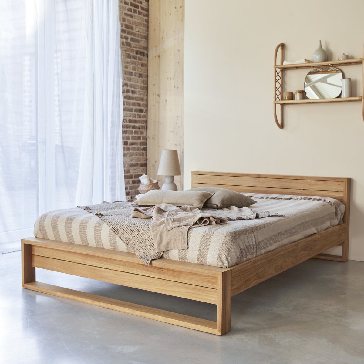 Testata letto in teak 165 cm Minimalys - Arredo camera letto