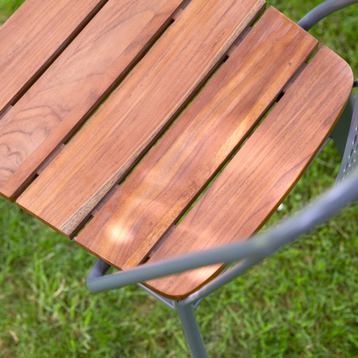 Toscane - Gartenstuhl aus massivem Teak und Metall grey Toscane - Gartenstuhl aus massivem Teak und Metall grey