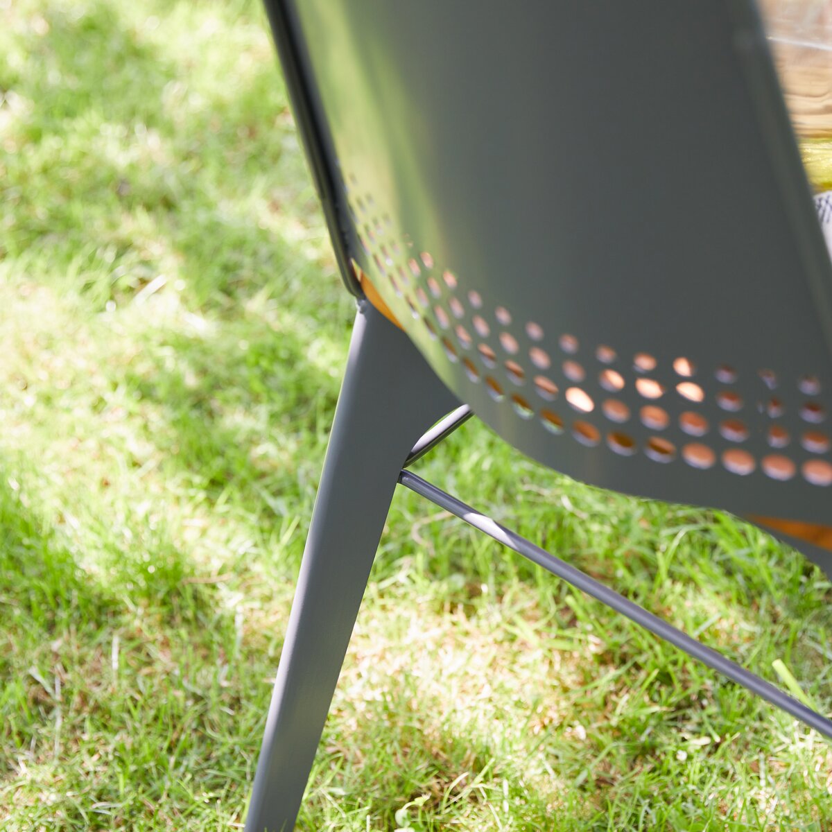 Toscane - Gartenstuhl aus massivem Teak und Metall grey Toscane - Gartenstuhl aus massivem Teak und Metall grey