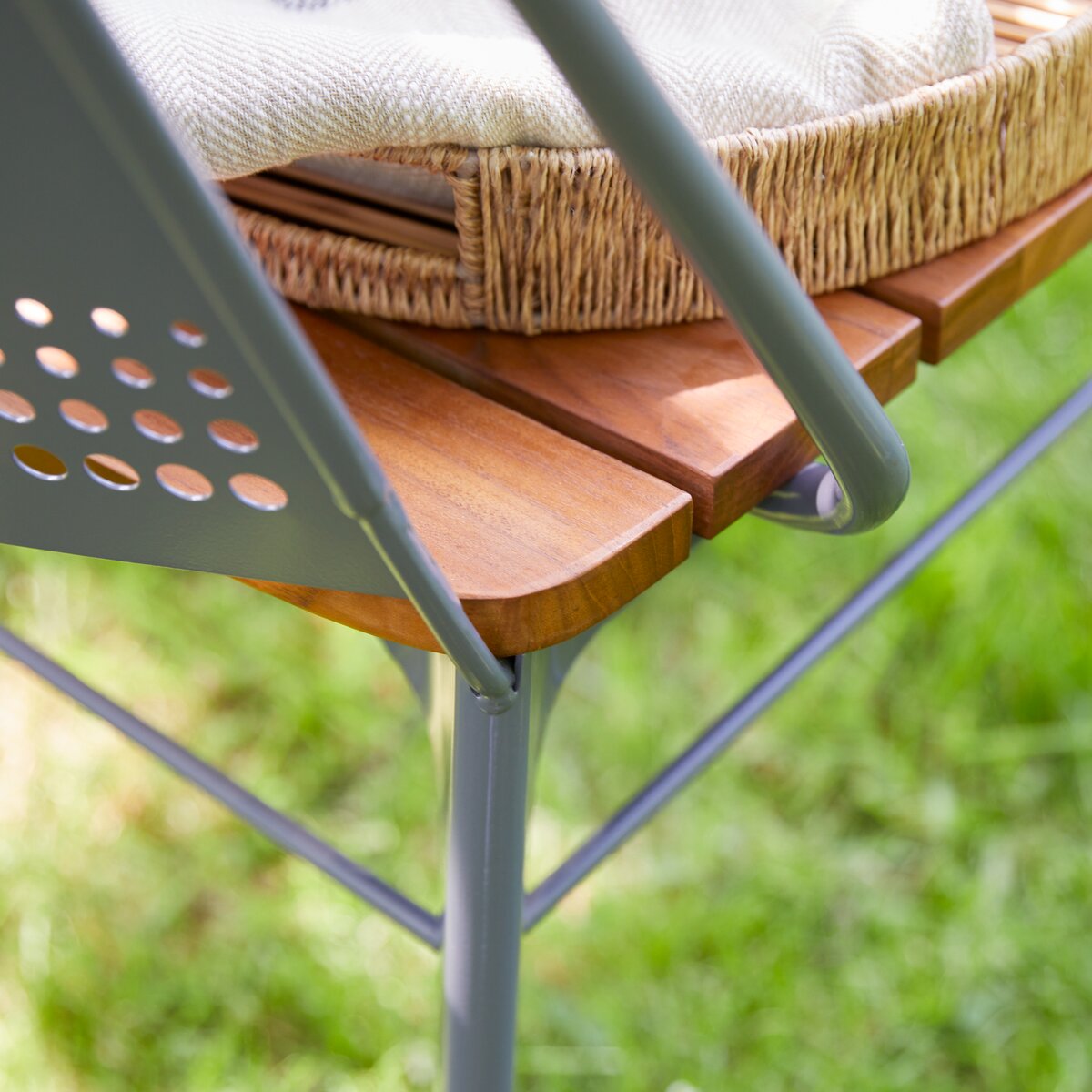 Toscane - Gartenstuhl aus massivem Teak und Metall grey Toscane - Gartenstuhl aus massivem Teak und Metall grey