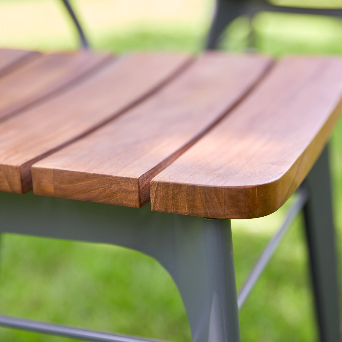 Toscane - Gartenstuhl aus massivem Teak und Metall grey Toscane - Gartenstuhl aus massivem Teak und Metall grey