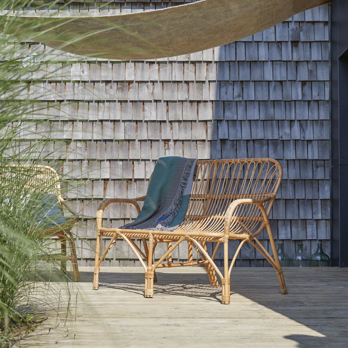Ondine - Banquette de jardin en rotin naturel Ondine - Banquette de jardin en rotin naturel