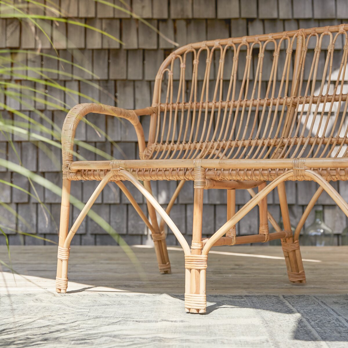 Rattan patio outlet bench