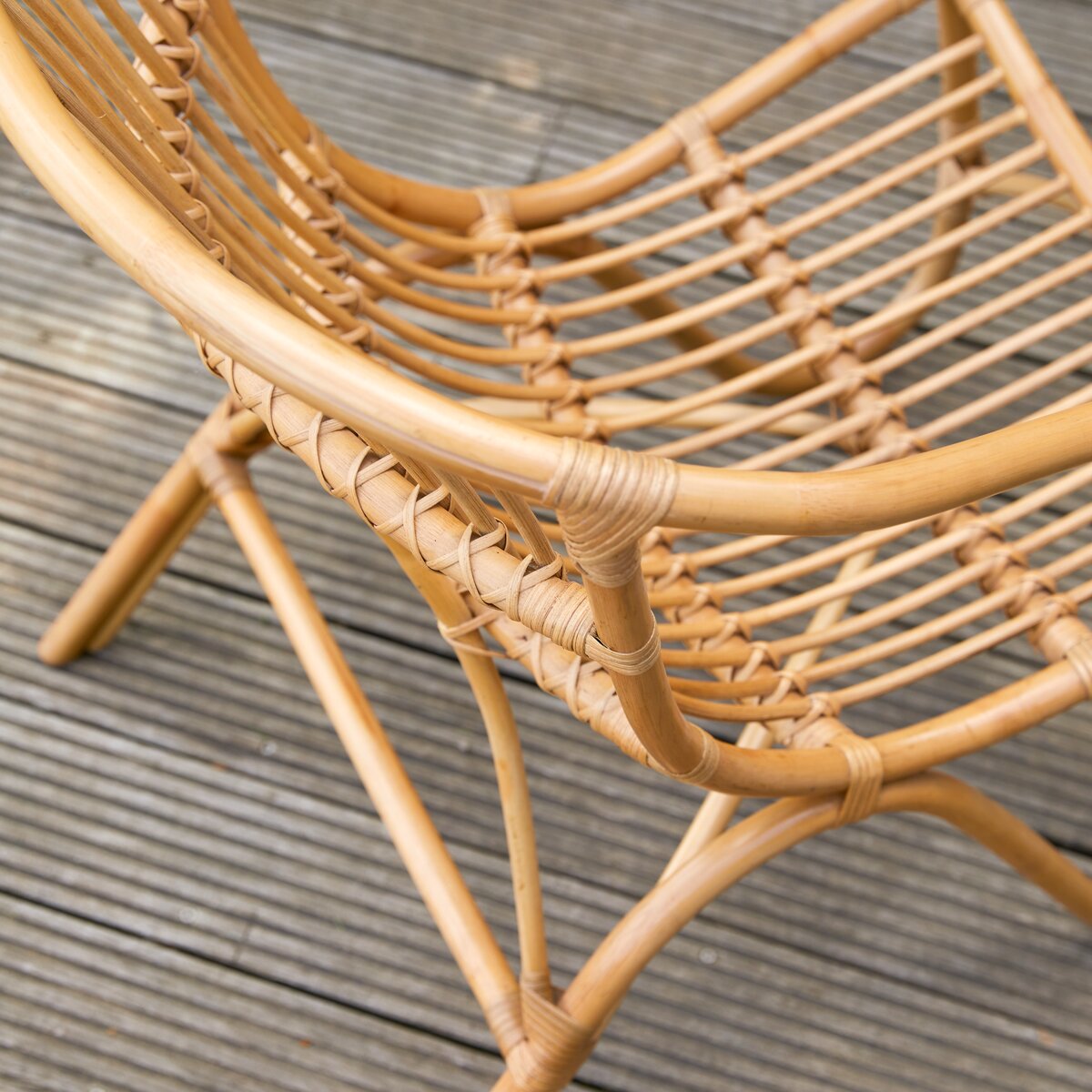 Assise en rotin naturel - Chaise à accoudoirs pour le salon - Tikamoon