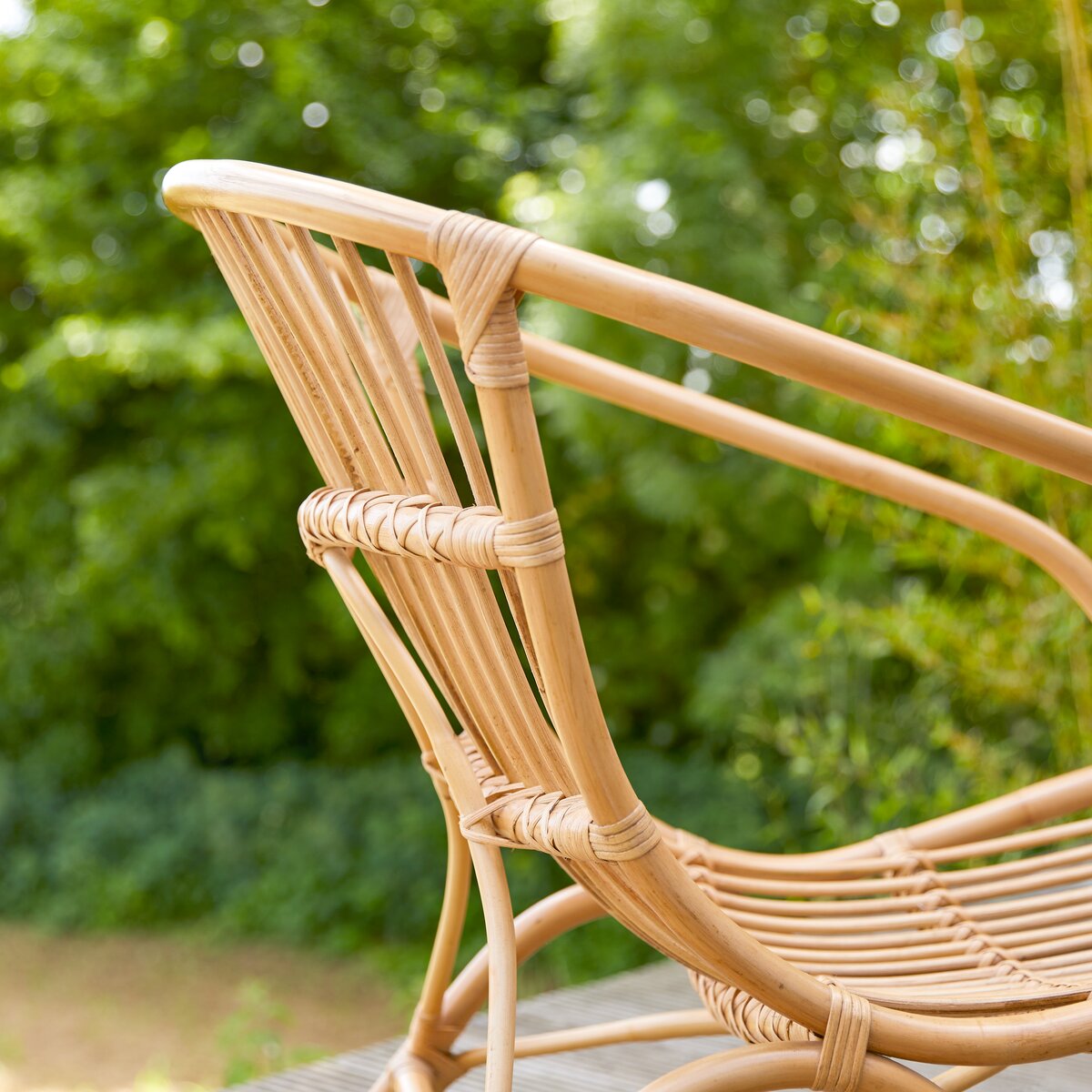 Assise en rotin naturel - Chaise à accoudoirs pour le salon - Tikamoon