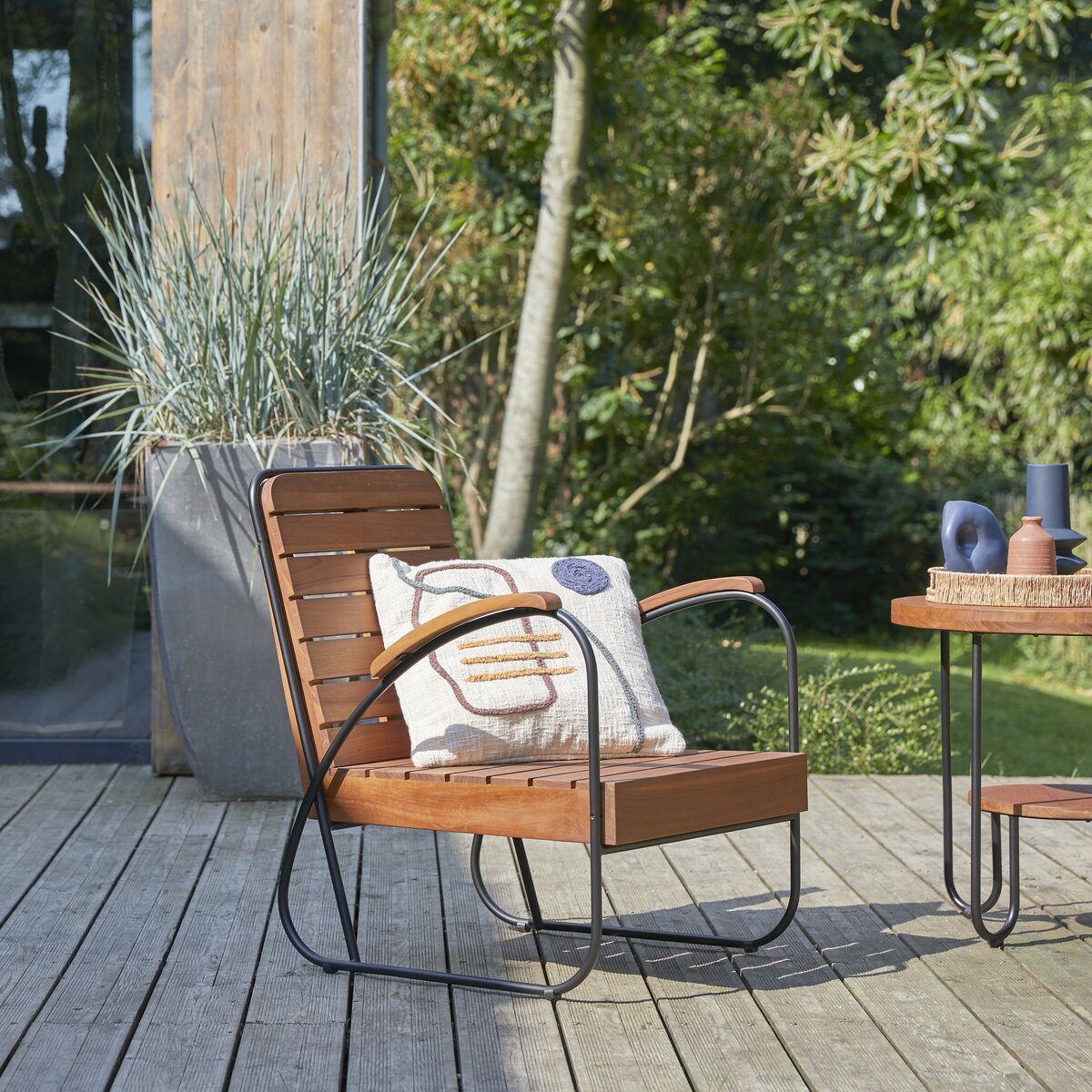 Chaise de jardin en métal blanc - Meuble pour l'extérieur - Tikamoon