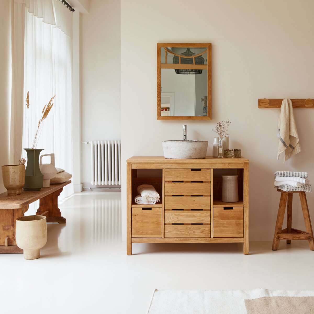 Serena - Waschtischunterschrank aus massiver Eiche 100 cm Serena - Waschtischunterschrank aus massiver Eiche 100 cm