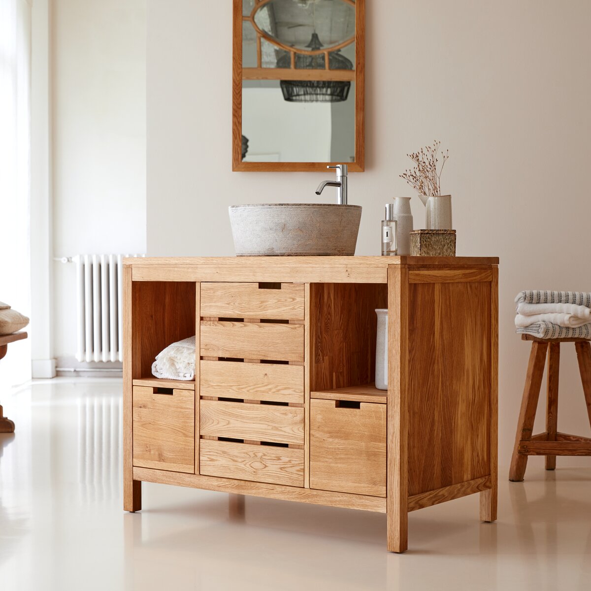 Serena - Waschtischunterschrank aus massiver Eiche 100 cm Serena - Waschtischunterschrank aus massiver Eiche 100 cm