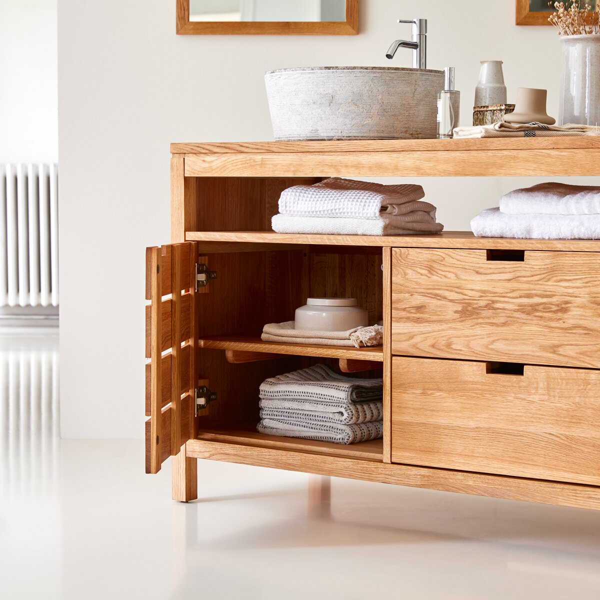 Serena - Solid oak vanity unit 165 cm Serena - Solid oak vanity unit 165 cm