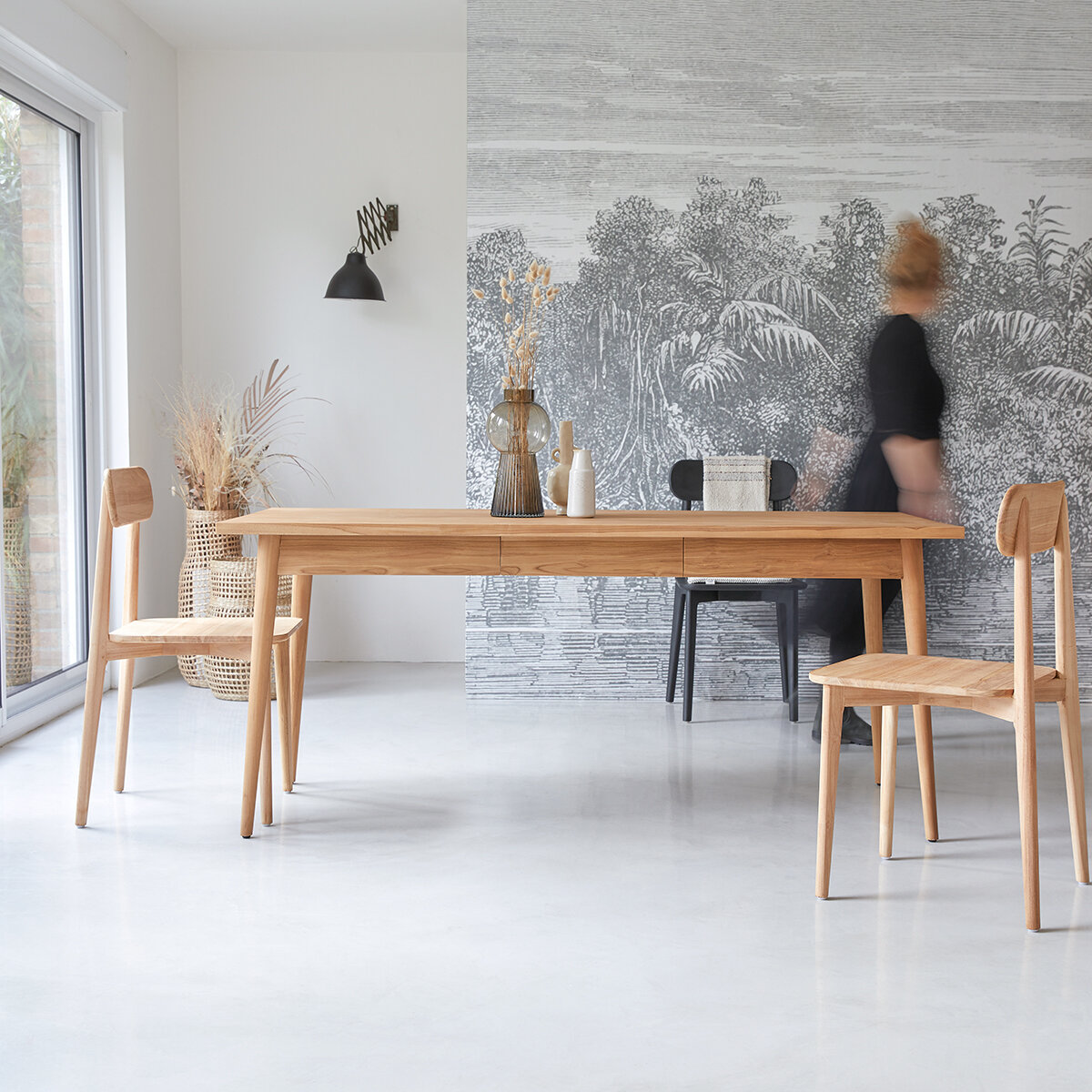 solid teak dining table