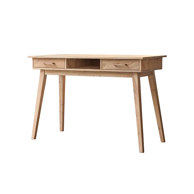 Bureau design en acacia massif et inox