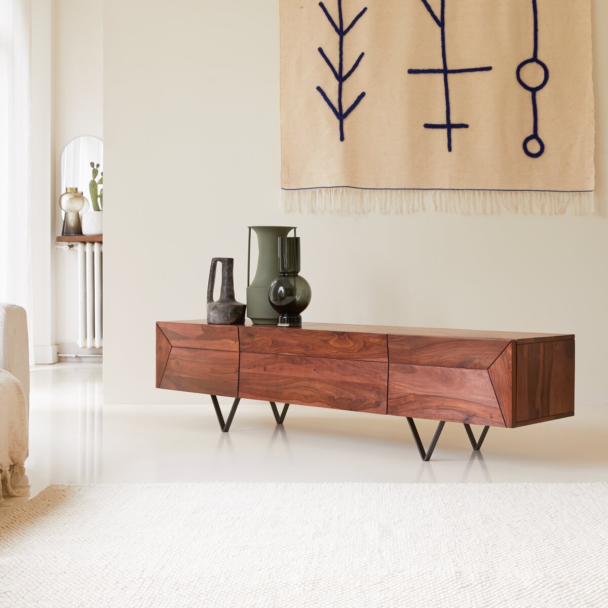 Metric - Meuble TV en palissandre massif 175 cm Metric - Meuble TV en palissandre massif 175 cm
