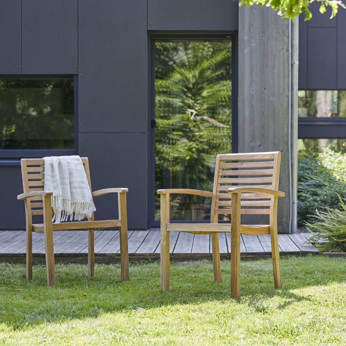 Poltrona da giardino in teak - Seduta con braccioli esterno - Tikamoon