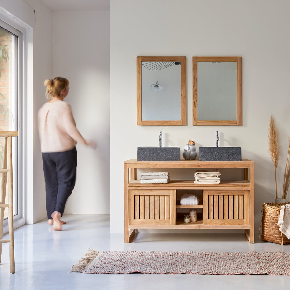 Porta salviette in teak 60 cm - Accessorio per il bagno - Tikamoon