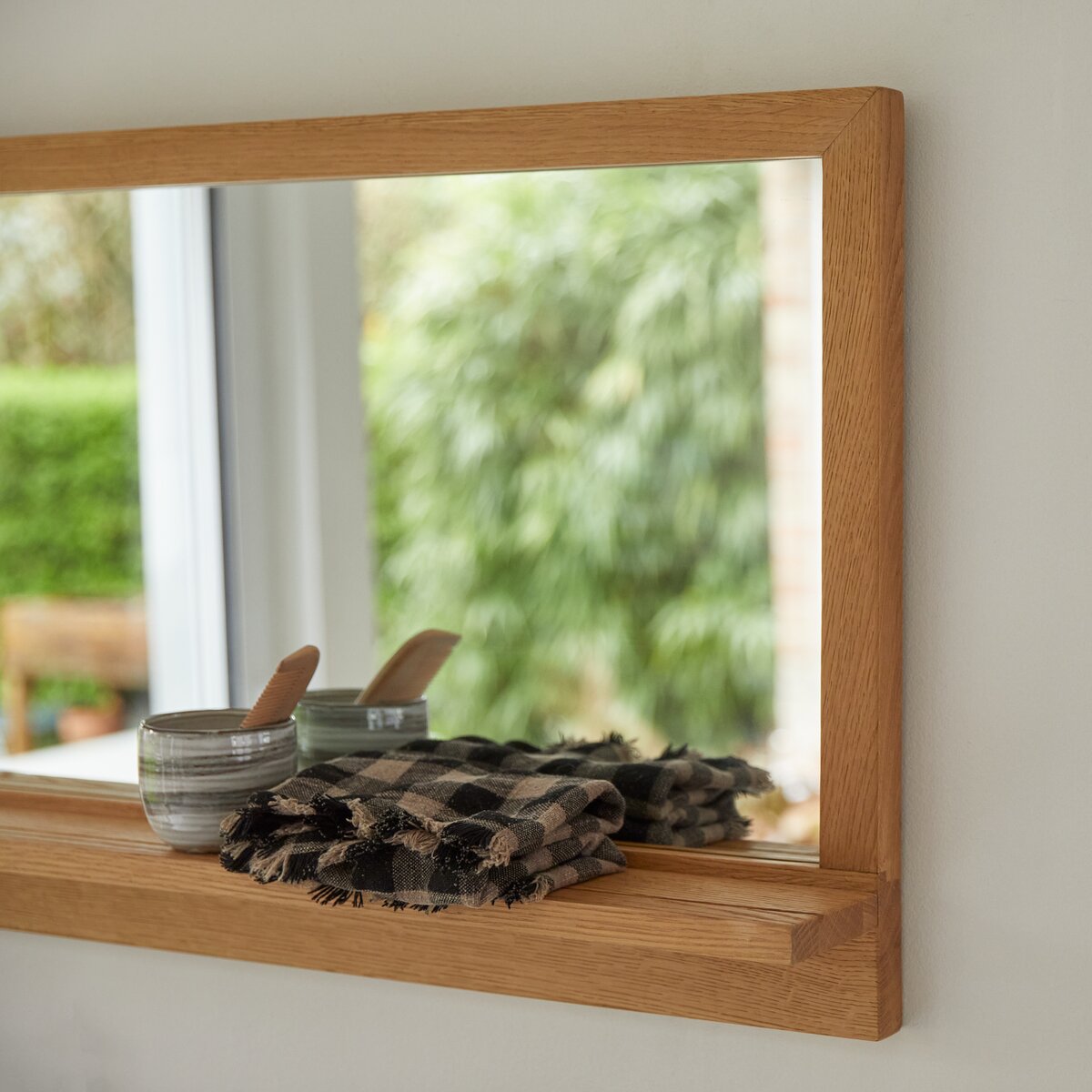 Marco espejo de madera para cómodas de diseño en madera de roble