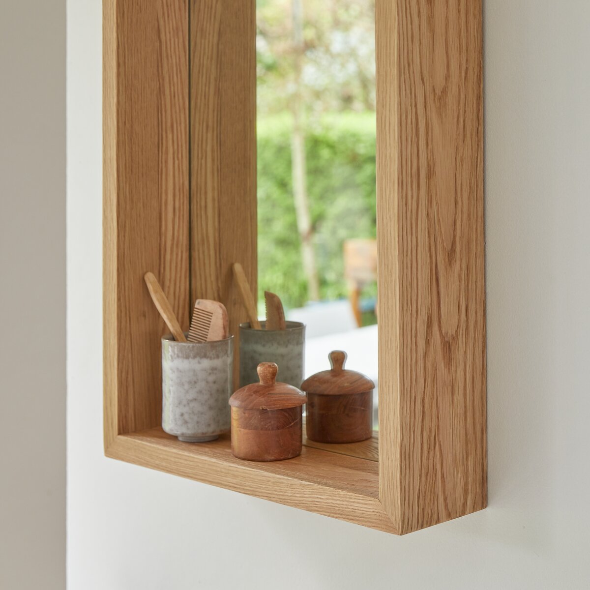 Miroir Santa Ana en teck massif mural - Miroir en bois - Lotuséa