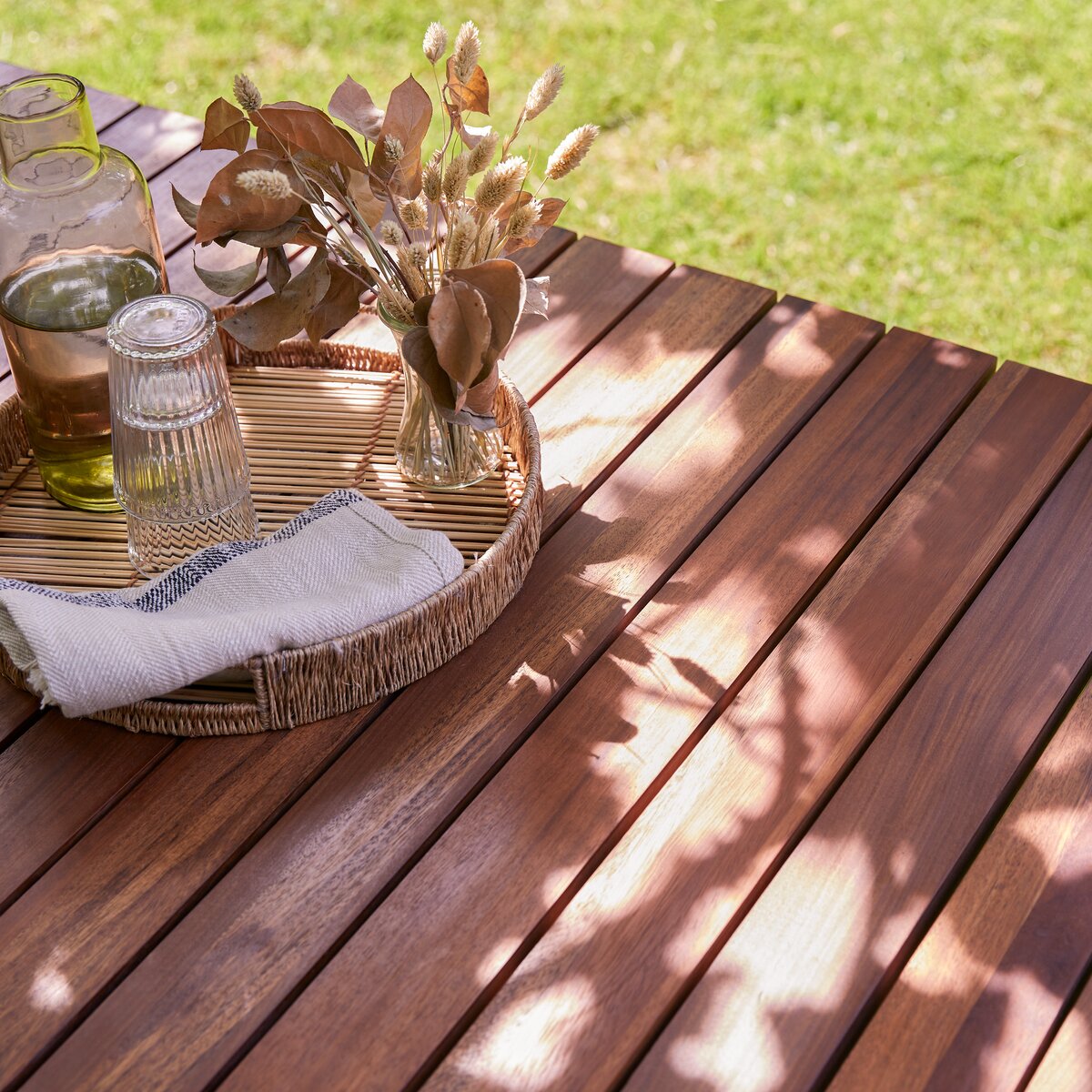 Tavolo da pranzo in teak e metallo 180x90cm - Mobili da giardino - Tikamoon