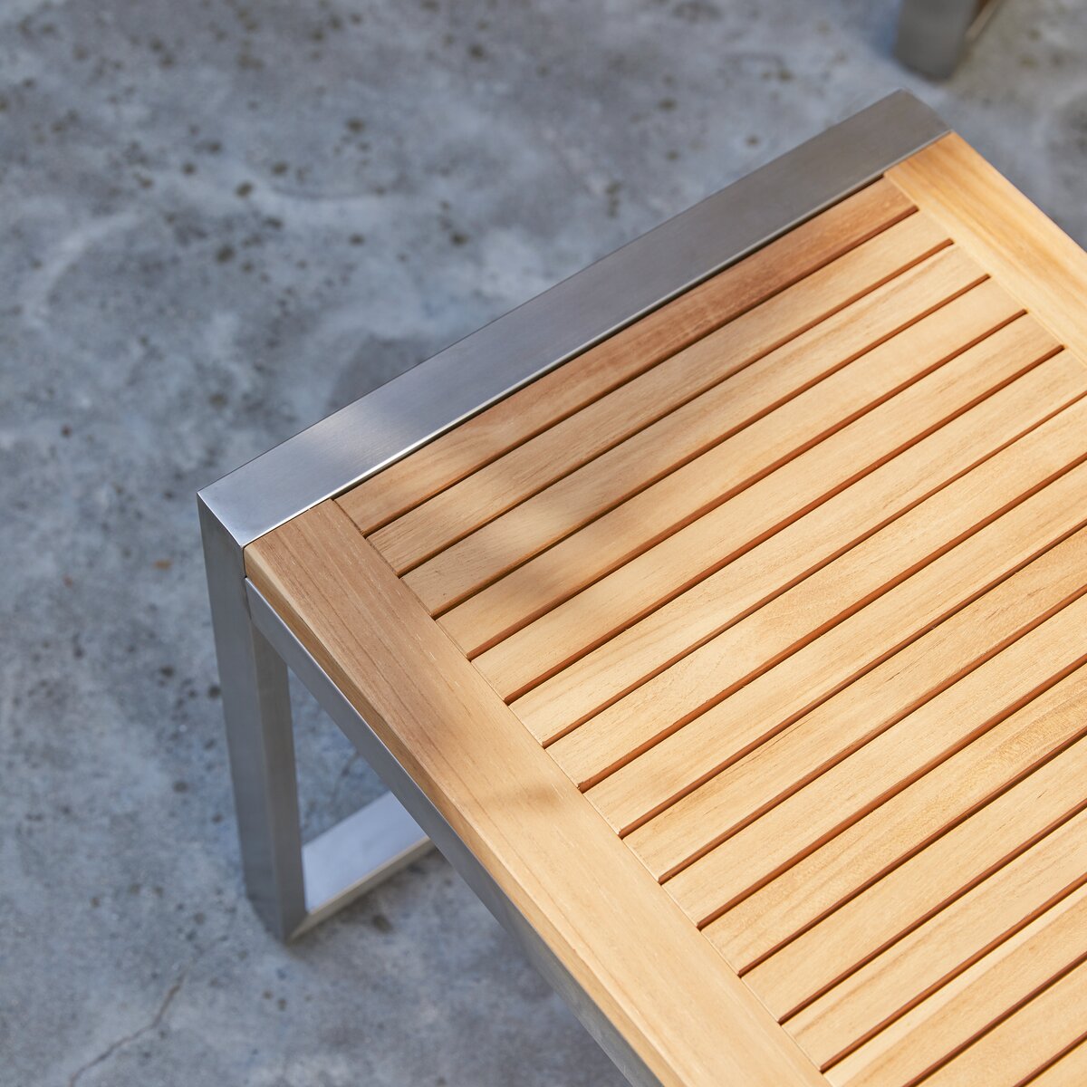 Arno - Banc de jardin en teck massif et inox Arno - Banc de jardin en teck massif et inox