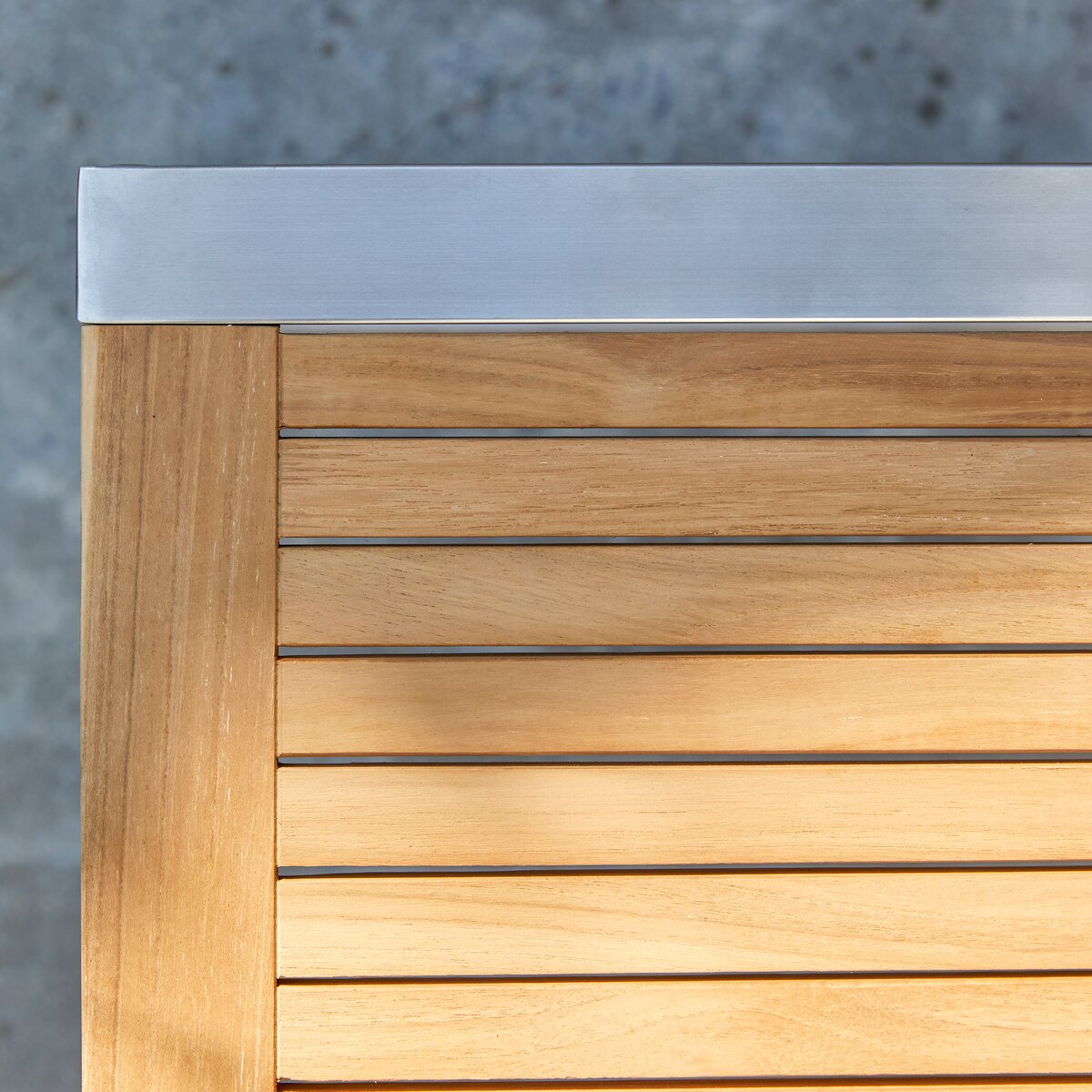 Arno - Banc de jardin en teck massif et inox Arno - Banc de jardin en teck massif et inox