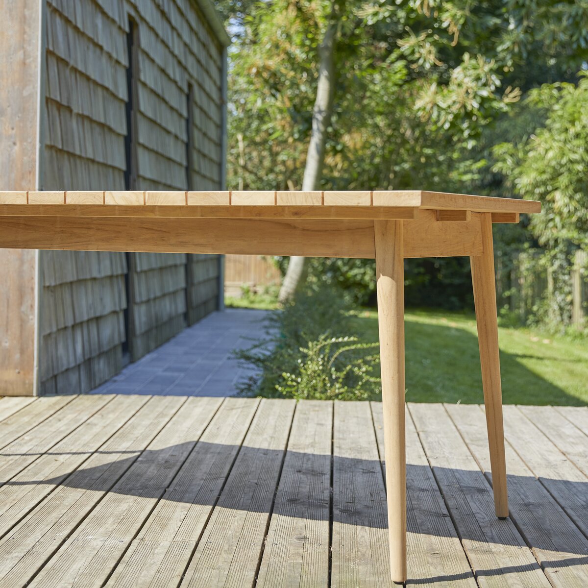 Table 100 % d'extérieur Bona bois de teck massif et aluminium